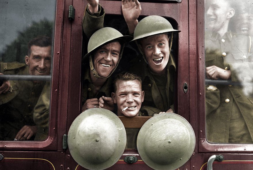 Tropas britânicas em viagem durante a 2ª Guerra Mundial, 1939