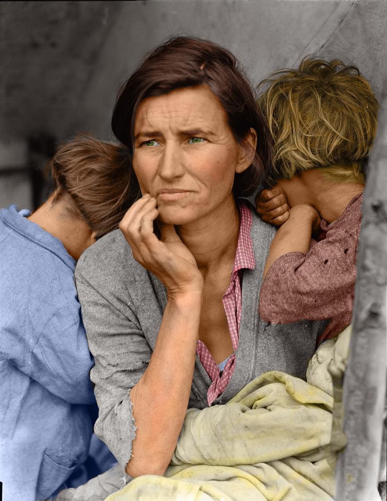 Florence Owens Thompson, a Migrant Mother, em Oklahoma, nos Estados Unidos, em 1936