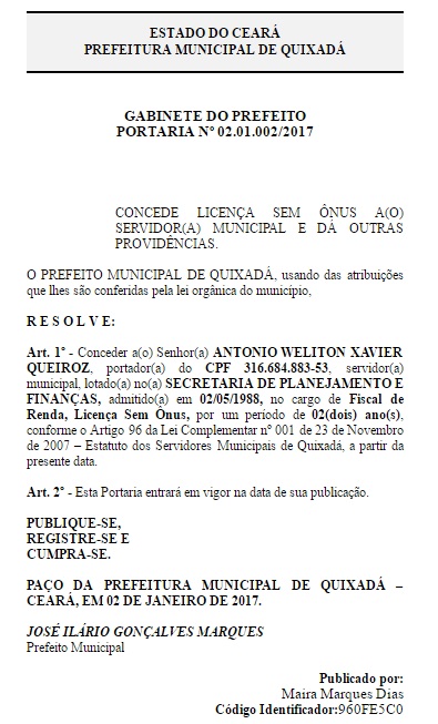 Quixadá - Política